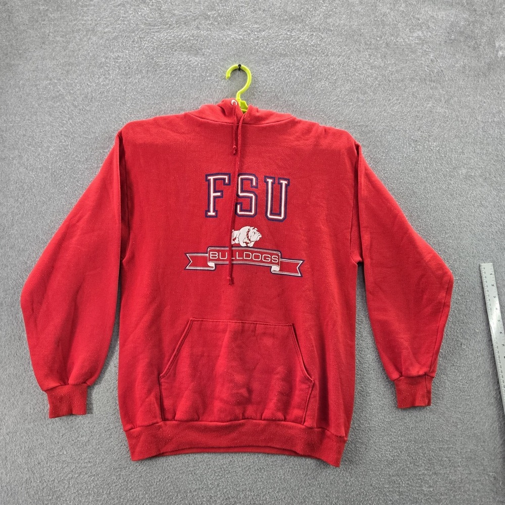 VINTAGE Fresno State Bulldogs Men Hoodie XL Red 80s Jerzees Made In USA